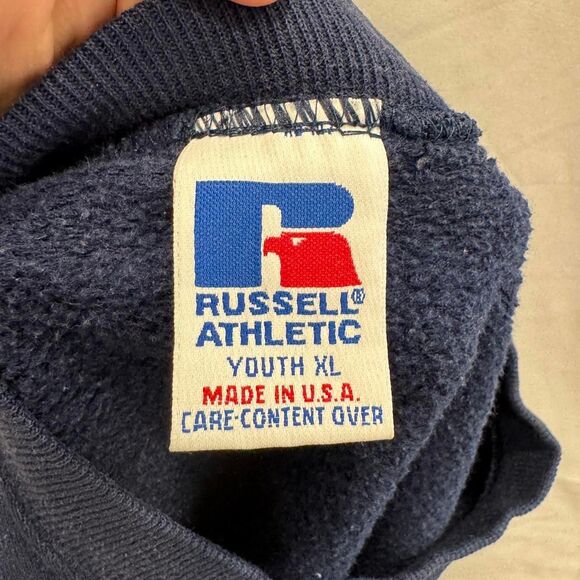Vintage Russell Athletic Dallas Cowboys Sweatshirt Youth XL USA Navy Crewneck - Picture 6 of 7